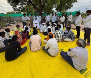 Bhausaheb Rajaram Wakchaure addressing rural community meeting in Shirdi constituency