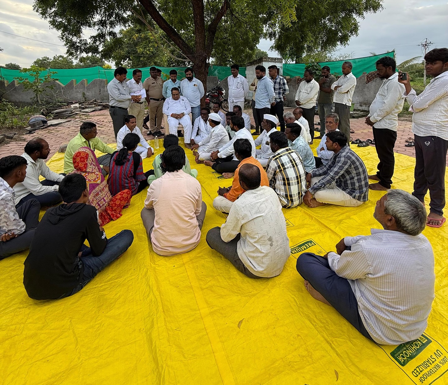 Bhausaheb Rajaram Wakchaure addressing rural community meeting in Shirdi constituency