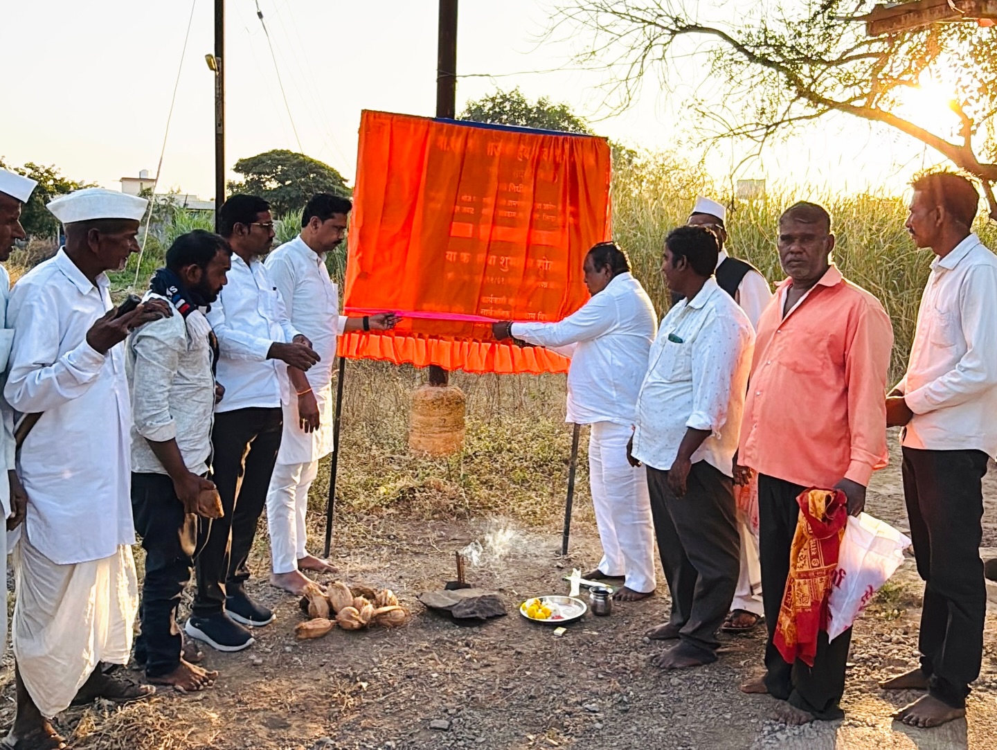 Foundation stone inauguration ceremony conducted by Wakchaure in constituency